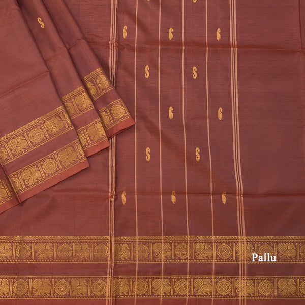KSRTSR42104-3-Vaazhai-Naar-Rust-Brown-Saree-With-Thread-Buttas-And-Contrast-Pallu-pallu