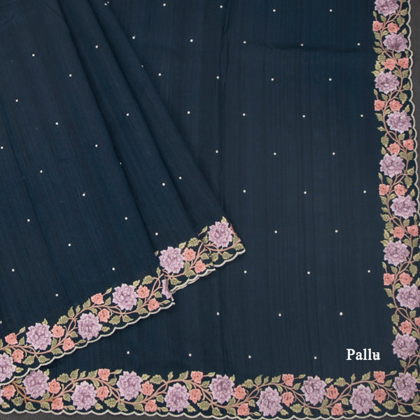 KSRTSR42113-3-Raw-Silk-Teal-Blue-Floral-Thread-Work-Saree-pallu