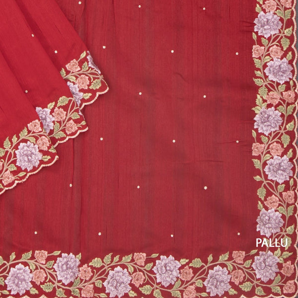 KSRTSR42114-3-Raw-Silk-Red-Floral-Thread-Work-Saree-pallu