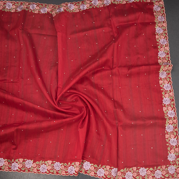 KSRTSR42114-5-Raw-Silk-Red-Floral-Thread-Work-Saree-crush