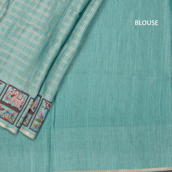 KSRTSR42116-4-Raw-Silk-Powder-Blue-Zari-Checked-With-Thread-Work-Saree-blouse