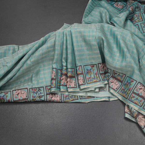 KSRTSR42116-Raw-Silk-Powder-Blue-Zari-Checked-With-Thread-Work-Saree-main
