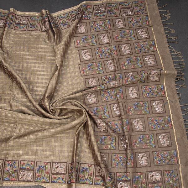 KSRTSR42117-5-Raw-Silk-Light-Golden-Brown-Zari-Checked-With-Thread-Work-Saree-crush