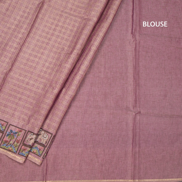 KSRTSR42120-4-Raw-Silk-Onion-Pink-Zari-Checked-With-Thread-Work-Saree-blouse