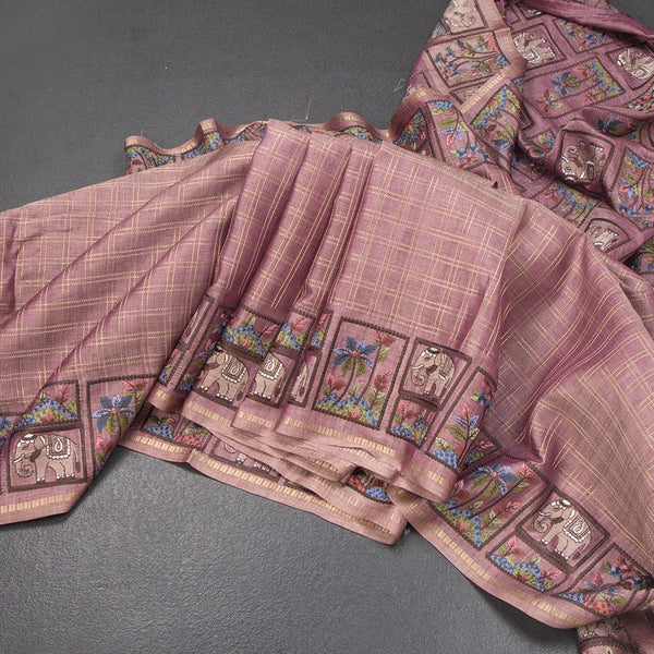 KSRTSR42120-Raw-Silk-Onion-Pink-Zari-Checked-With-Thread-Work-Saree-main
