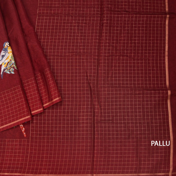 KSRTSR42121-3-Raw-Silk-Maroon-Zari-With-Thread-Work-Saree-In-Birds-Design-pallu