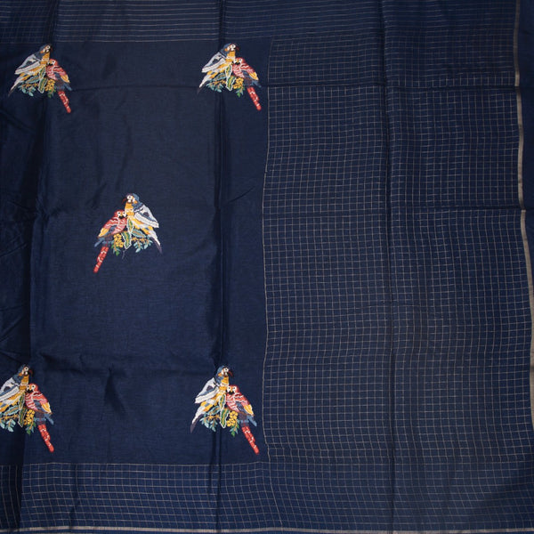 KSRTSR42123-2-Raw-Silk-Dark-Blue-Zari-With-Thread-Work-Saree-In-Birds-Design-full-veiw