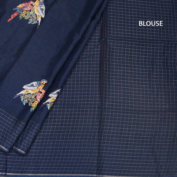KSRTSR42123-4-Raw-Silk-Dark-Blue-Zari-With-Thread-Work-Saree-In-Birds-Design-blouse