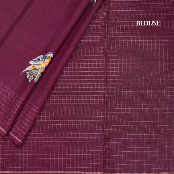 KSRTSR42126-4-Raw-Silk-Wine-Zari-With-Thread-Work-Saree-In-Birds-Design-blouse
