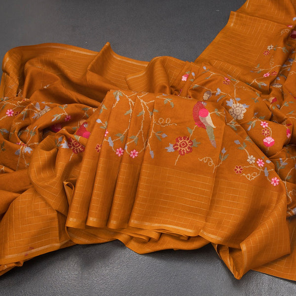 KSRTSR42129-Raw-Silk-Mustard-Yellow-Zari-With-Thread-Work-Saree-In-Birds-Design-02-main