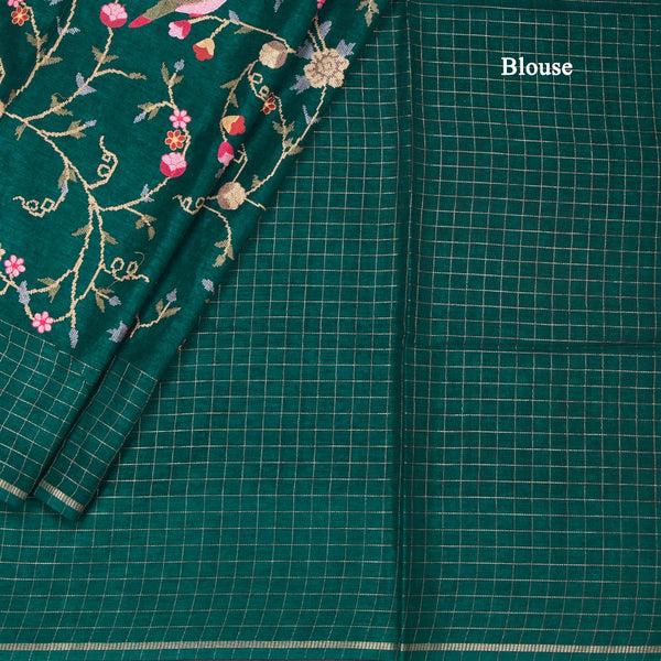 KSRTSR42131-4-Raw-Silk-Peacock-Green-Zari-With-Thread-Work-Saree-In-Birds-Design-blouse