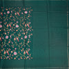 Raw Silk Peacock Green Zari With Thread Work Saree In Birds Design 02