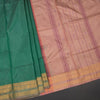 KSRTSR42141-1-Vaazhai-Naar-Dark-Green-Saree-With-Thread-Buttas-And-Contrast-Pallu-02-fold