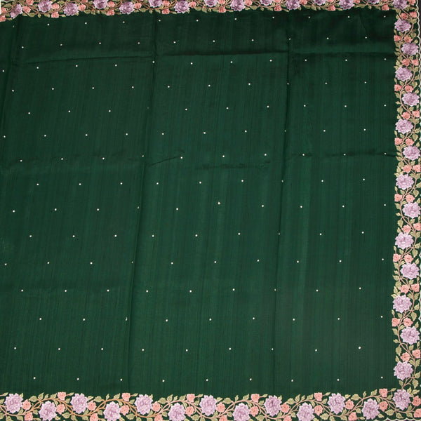 KSRTSR42152-2-Raw-Silk-Dark-Green-Thread-Work-Saree-full-veiw