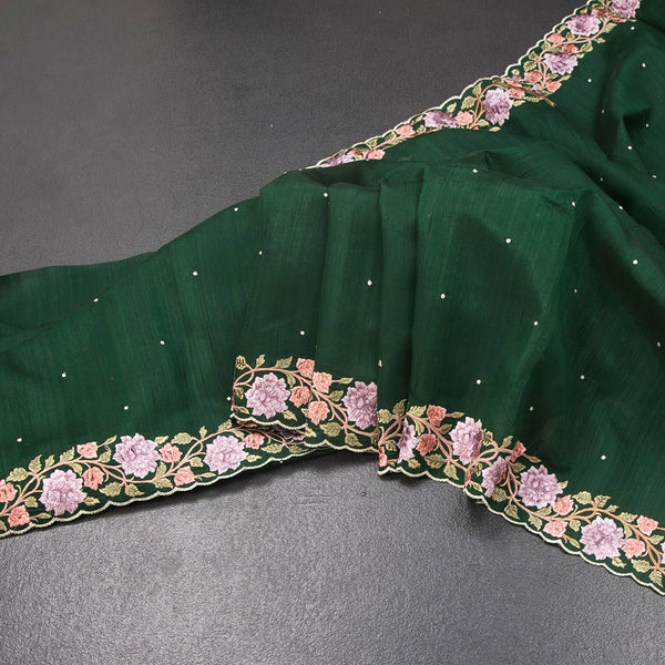 KSRTSR42152-Raw-Silk-Dark-Green-Thread-Work-Saree-main