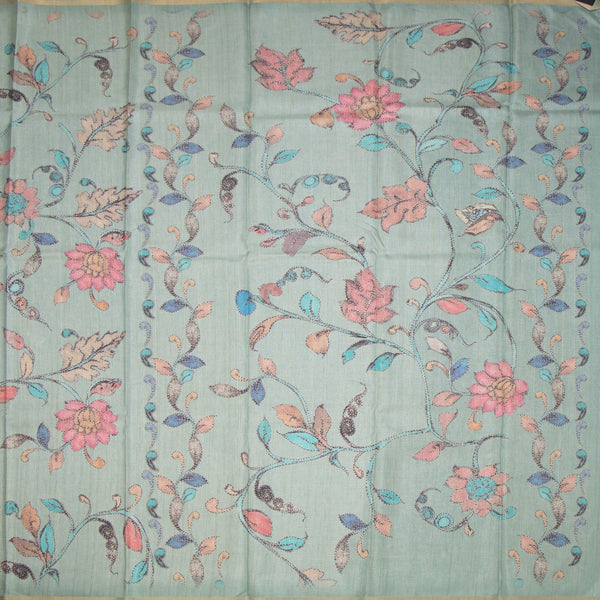 KSRTSR42160-2-Semi-Raw-Silk-Pista-Green-Printed-Saree-With-Floral-Creeper-Design-full-veiw