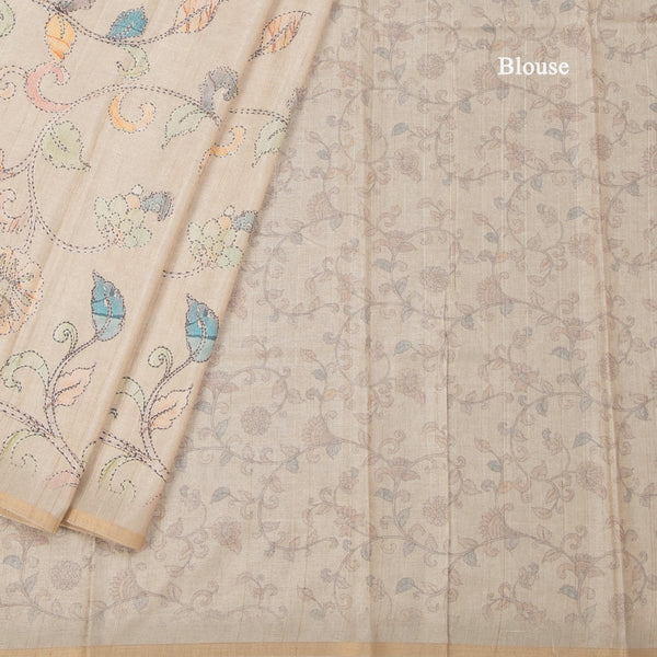 KSRTSR42166-4-Semi-Raw-Silk-Cream-Printed-Saree-With-Floral-Creeper-Design-02-blouse