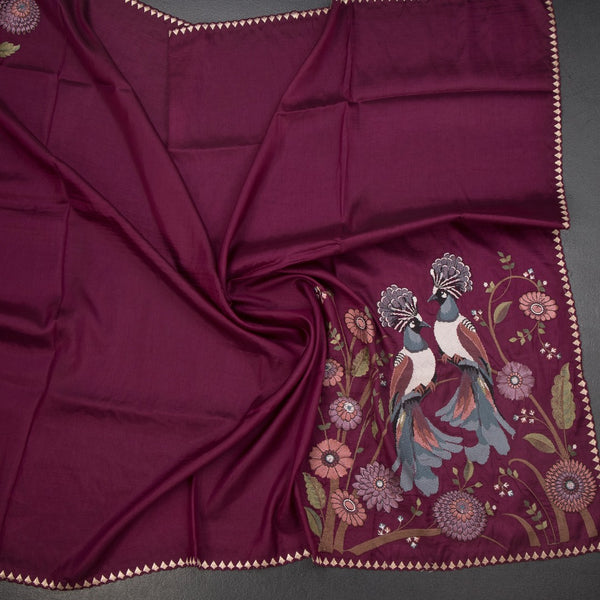 KSRTSR42180-5-Raw-Silk-Wine-Thread-Work-Saree-With-Birds-Design-crush