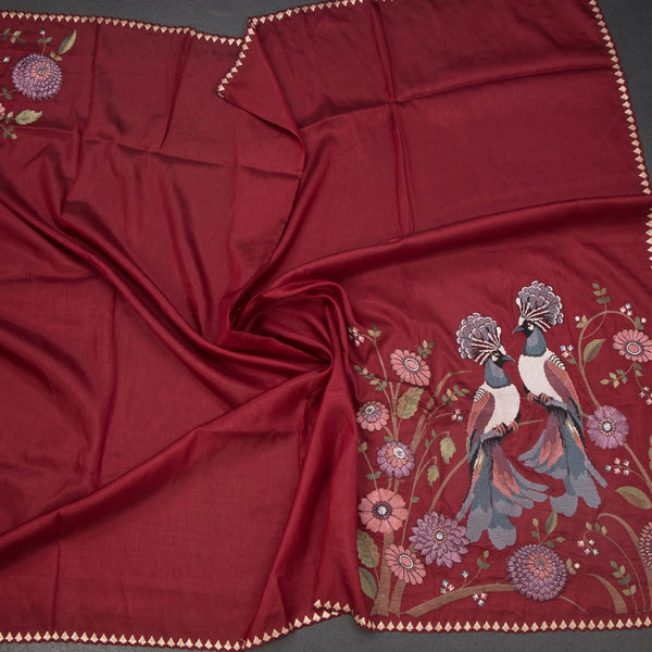 KSRTSR42183-5-Raw-Silk-Maroon-Thread-Work-Saree-With-Birds-Design-crush