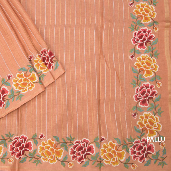 KSRTSR42205-3-Raw-Silk-Peach-Zari-Stripes-Saree-And-Thread-Border-02-pallu