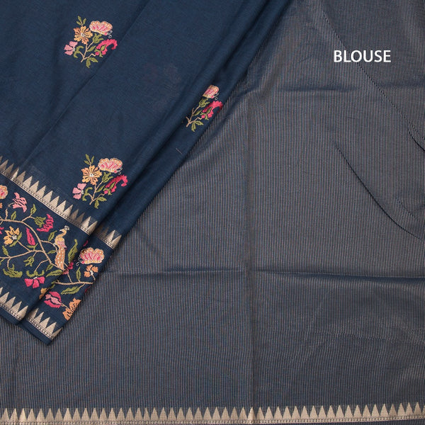 KSRTSR42207-4-Raw-Silk-Teal-Blue-Floral-Thread-Work-Saree-02-blouse