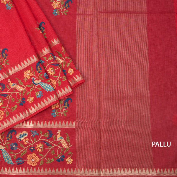 KSRTSR42208-3-Raw-Silk-Red-Floral-Thread-Work-Saree-02-pallu