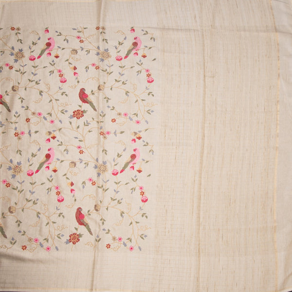 KSRTSR42213-2-Raw-Silk-Cream-Thread-Work-Saree-With-Birds-Design-02-full-veiw