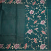 KSRTSR42217-2-Raw-Silk-Teal-Green-Zari-Checked-Saree-And-Floral-Thread-Border-full-veiw