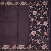 KSRTSR42219-2-Raw-Silk-Dark-Brown-Zari-Checked-Saree-And-Floral-Thread-Border-full-veiw