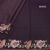 KSRTSR42219-4-Raw-Silk-Dark-Brown-Zari-Checked-Saree-And-Floral-Thread-Border-blouse