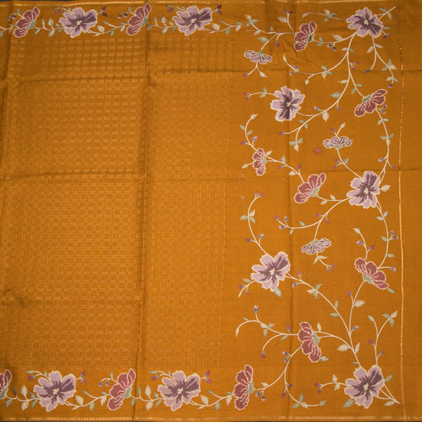 KSRTSR42221-2-Raw-Silk-Mustard-Yellow-Zari-Checked-Saree-And-Floral-Thread-Border-02-full-veiw