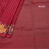 KSRTSR42223-4-Raw-Silk-Maroon-Zari-Stripes-Saree-And-Floral-Thread-Border-blouse