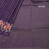 KSRTSR42224-4-Raw-Silk-Dark-Purple-Zari-Stripes-Saree-And-Floral-Thread-Border-blouse