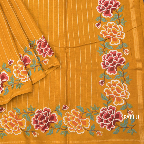 KSRTSR42226-3-Raw-Silk-Mango-Yellow-Zari-Stripes-Saree-And-Floral-Thread-Border-pallu