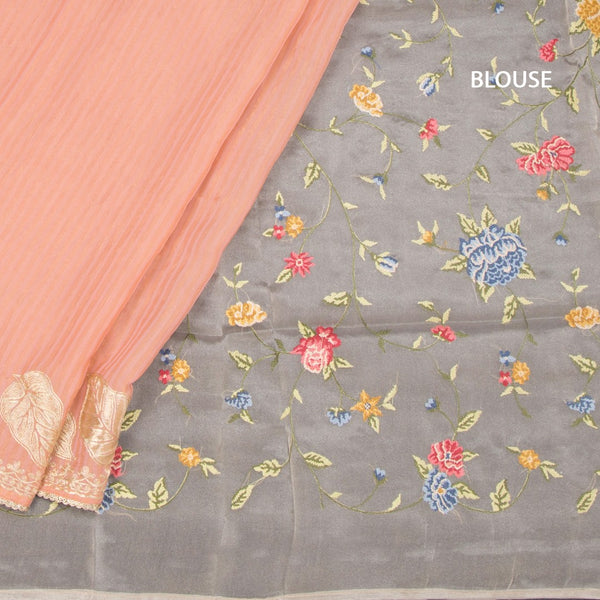 KSRTSR42246-4-Organza-Peach-Zari-Stripes-Saree-With-Leaf-Design-blouse