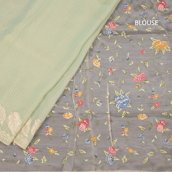 KSRTSR42247-4-Organza-Pista-Green-Zari-Stripes-Saree-With-Leaf-Design-blouse
