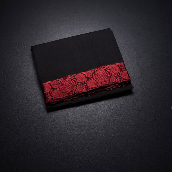 KSRTSR42253-1-Raw-Silk-Black-Plain-Saree-And-Thread-Border-fold
