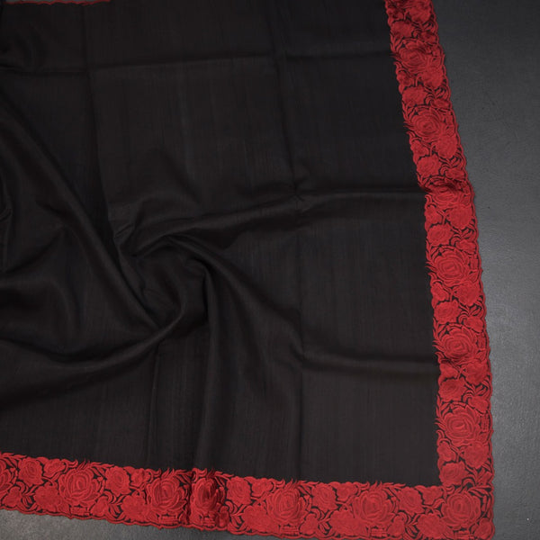 KSRTSR42253-5-Raw-Silk-Black-Plain-Saree-And-Thread-Border-crush