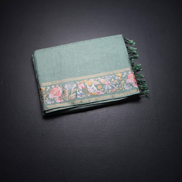 KSRTSR42263-1-Raw-Silk-Pista-Green-Saree-With-Zari-Buttas-And-Thread-Border-fold