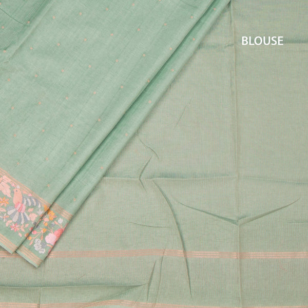 KSRTSR42263-4-Raw-Silk-Pista-Green-Saree-With-Zari-Buttas-And-Thread-Border-blouse