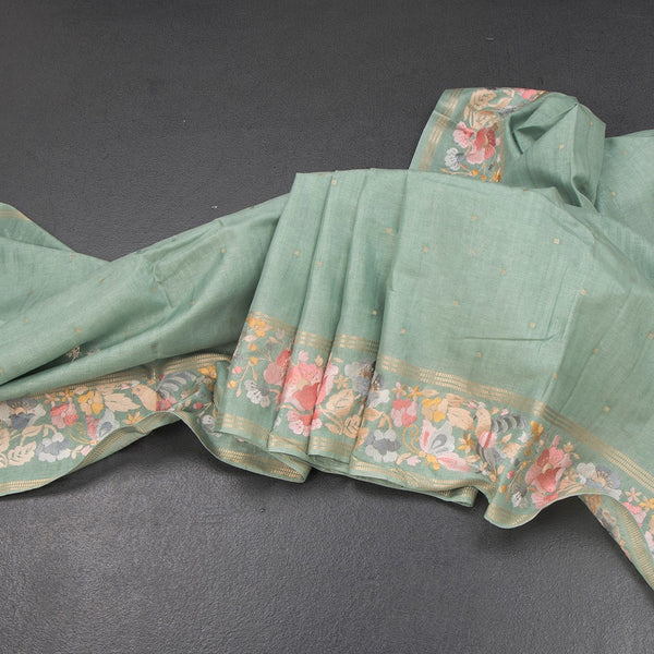 KSRTSR42263-Raw-Silk-Pista-Green-Saree-With-Zari-Buttas-And-Thread-Border-main