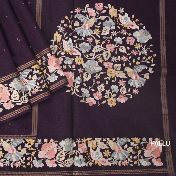KSRTSR42265-3-Raw-Silk-Dark-Purple-Saree-With-Zari-Buttas-And-Thread-Border-pallu