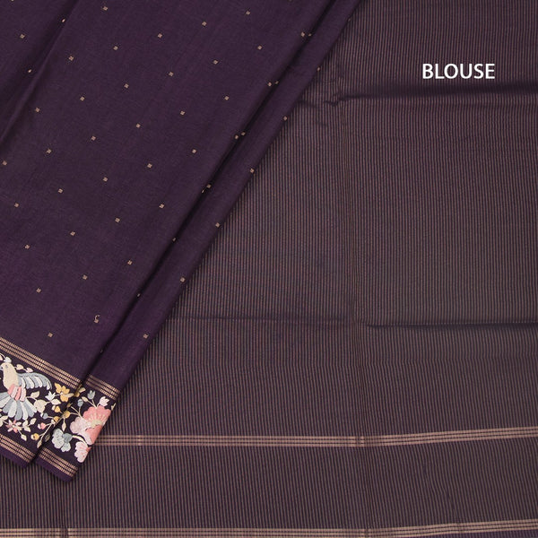 KSRTSR42265-4-Raw-Silk-Dark-Purple-Saree-With-Zari-Buttas-And-Thread-Border-blouse