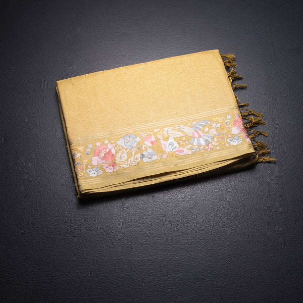 KSRTSR42266-1-Raw-Silk-Sandal-Saree-With-Zari-Buttas-And-Thread-Border-fold