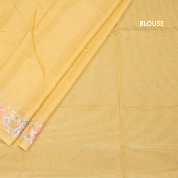 KSRTSR42266-4-Raw-Silk-Sandal-Saree-With-Zari-Buttas-And-Thread-Border-blouse