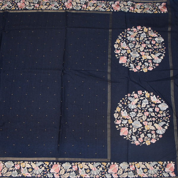 KSRTSR42267-2-Raw-Silk-Navy-Blue-Saree-With-Zari-Buttas-And-Thread-Border-full-veiw