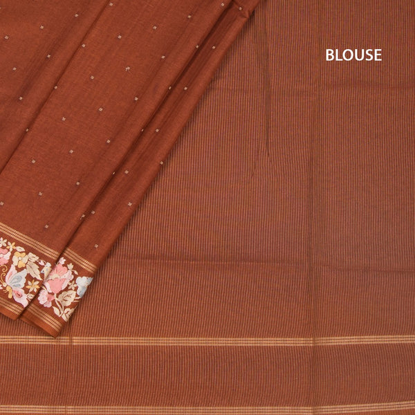 KSRTSR42269-4-Raw-Silk-Rust-Brown-Saree-With-Zari-Buttas-And-Thread-Border-blouse