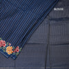 KSRTSR42274-4-Raw-Silk-Dark-Blue-Zari-Stripes-Saree-And-Floral-Thread-Border-blouse