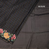 KSRTSR42275-4-Raw-Silk-Black-Zari-Stripes-Saree-And-Floral-Thread-Border-blouse