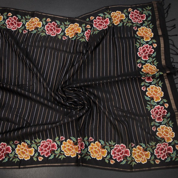 KSRTSR42275-5-Raw-Silk-Black-Zari-Stripes-Saree-And-Floral-Thread-Border-crush